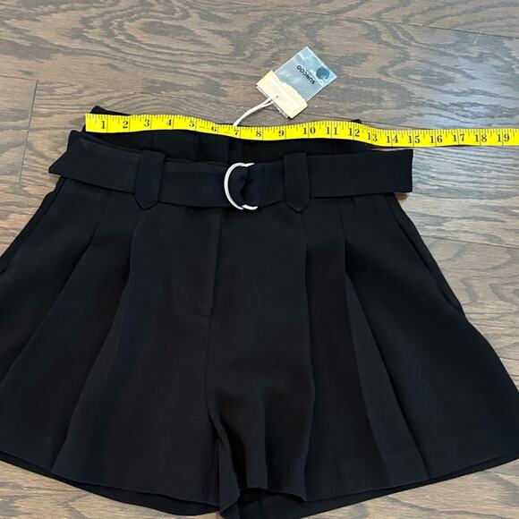 Suncoo Paris Benny High Waisted Belted Shorts - Black Size XSmall (T0) NEW - Picture 8 of 12